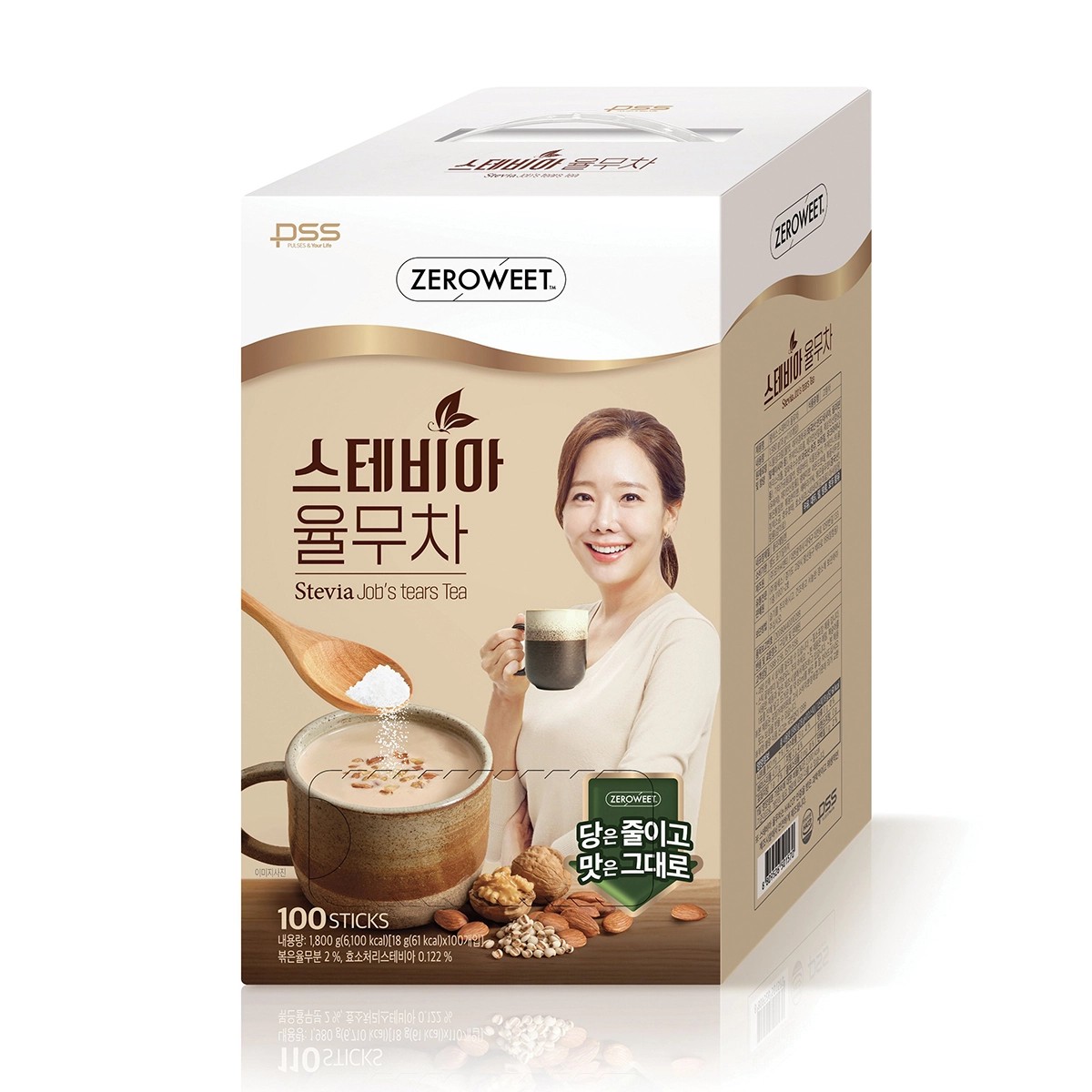 韓国-砂糖を除いて糖カロリーがないステビアハトムギ茶 18g x 100ct