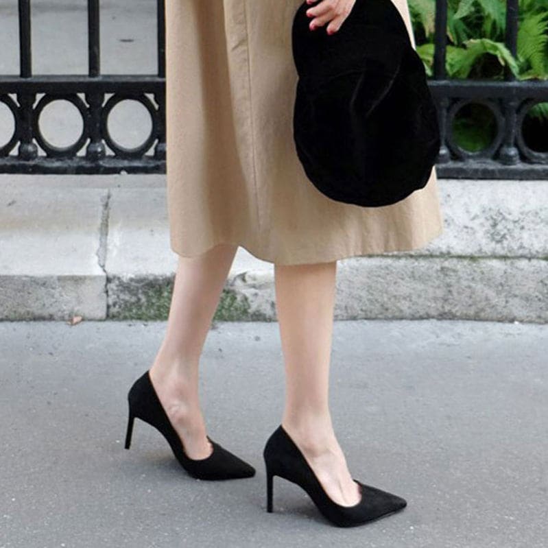 300円OFFクーポン リクルート パンプス 疲れにくい 立ち仕事 謝恩会 結婚式 走れる 披露宴 スエード 二次会 婦人靴 冠婚葬祭 ドレスシューズ レディース 入学式 ポインテッド クッション ヒ