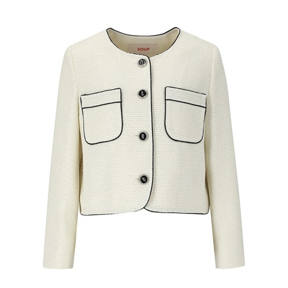 （フォレスト）カラートリムツイードクロップジャケット（SZ3JKM6）