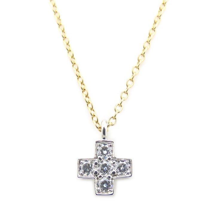 クルーシーフォーム ネックレス ダイヤモンド クロスモチーフ K18YGxPt950 レディース/294802【中古】