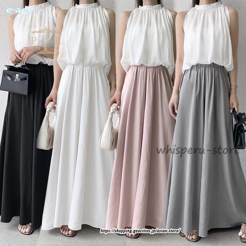 【即納今だけの特売】ロング パンツ 20代50代 30代40代 ダンス 涼しい ウエストゴム フレアパンツ ガチョウ ワイドパンツ 夏 レディースボトムス スカーチョ サテンガチョウパンツ