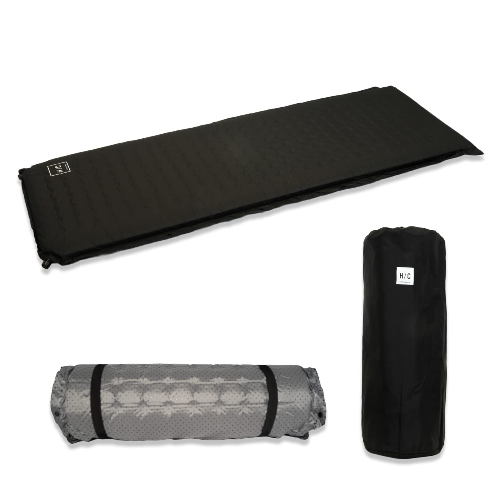 HOTEL CAMPS (ホテルキャンプス) キャンプマット 車中泊 テント アウトドア用 厚手 8cm ウレタンフォーム 自動膨張