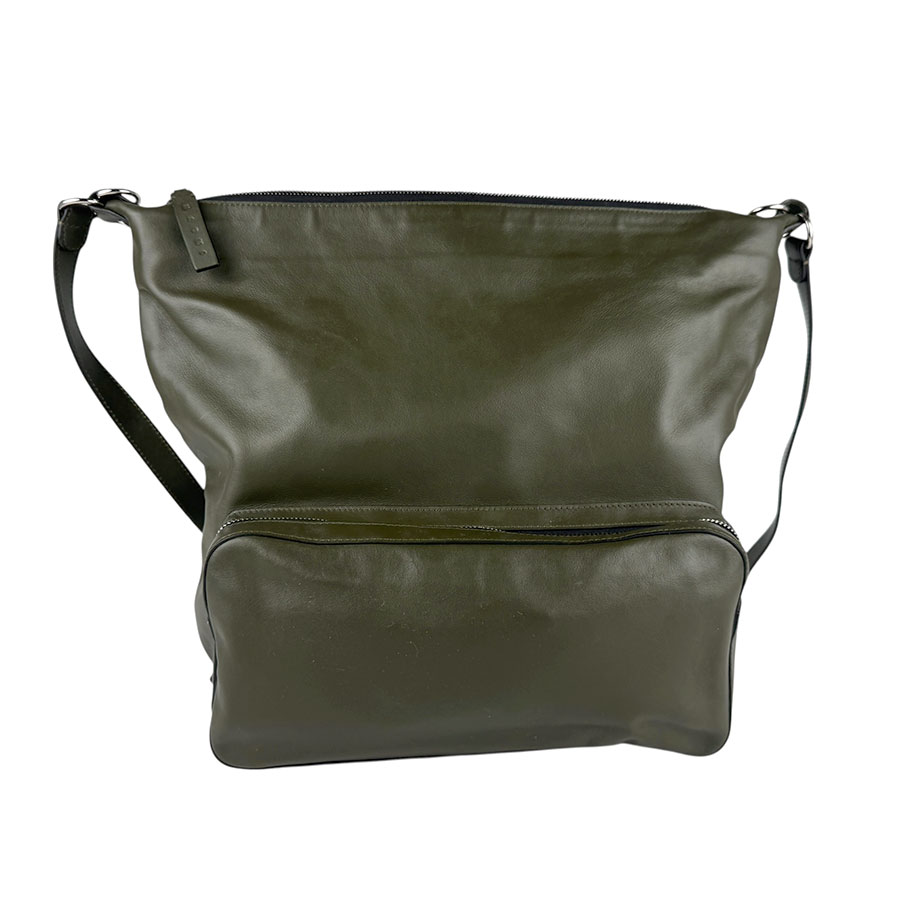 マルニ MARNI リュック レザー カーキ シルバー レディース z6656