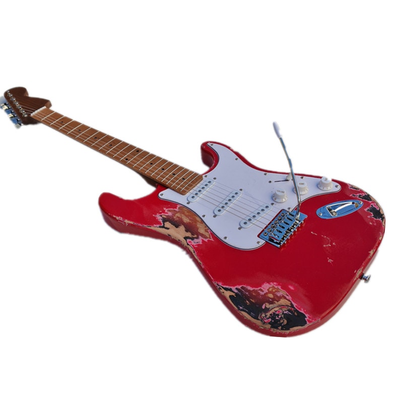 赤復古6弦単揺エレキギターを作り橈木琴体メープルネック焼き BJ696