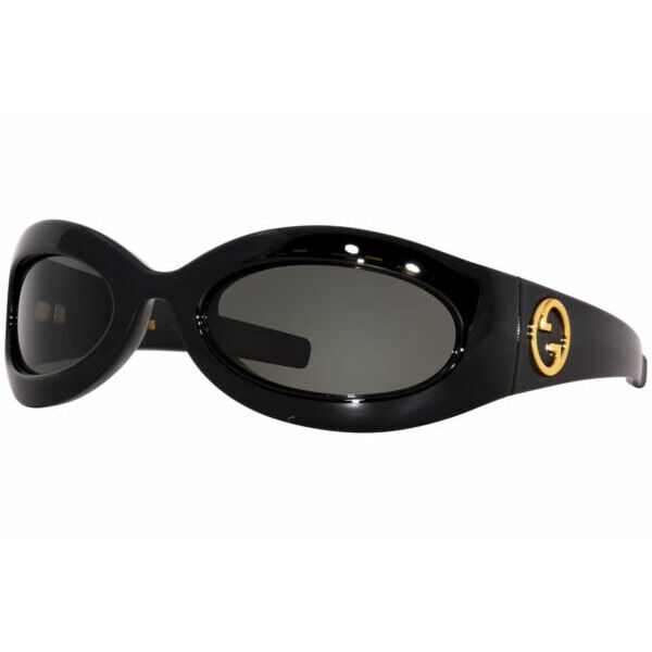 サングラス GUCCIGG1247S 001 Sunglasses Womens Black/Grey Lenses Wrap Around 60mm