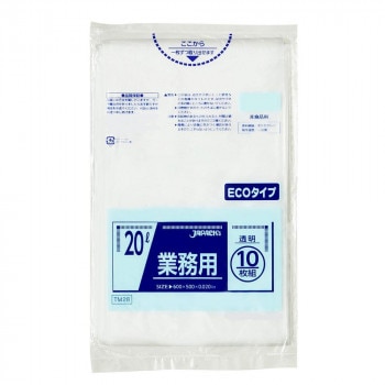 ジャパックス スタンダードポリ袋20L 透明 10枚×60冊 TM28 5,615円