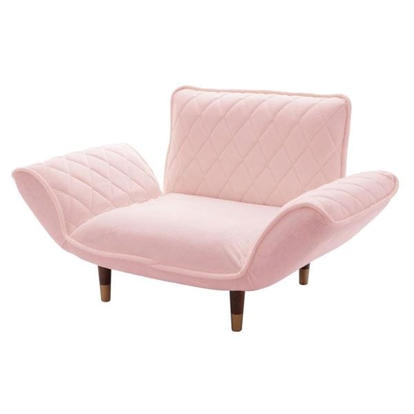 大人かわいいカウチソファ 1人掛け ダイヤモンドキルト ピンク