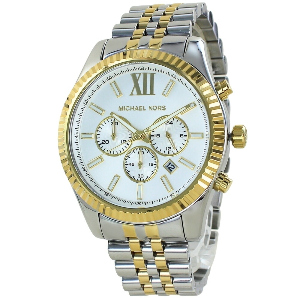 MICHAEL KORS マイケルコース メンズ レディース 腕時計 44mm 大きめ おしゃれ かっこいい ゴールド シルバー コンビ クロノグラフ クォーツ ブランド時計 ギフト プレゼント MK