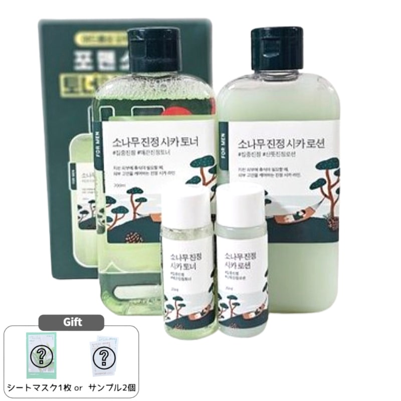 【メンズスキンケアセット】シカトナー＆ローション 200mL＋20mL ミニ付き / 松の葉エキス配合 / 敏感肌にやさしい / 水分バランスケア / 韓国コスメ
