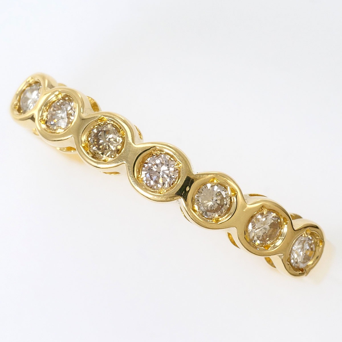 K18 18金 YG イエローゴールド リング・指輪 12号 ダイヤモンド 0.20ct 総重量約1.9g ジュエリー 中古