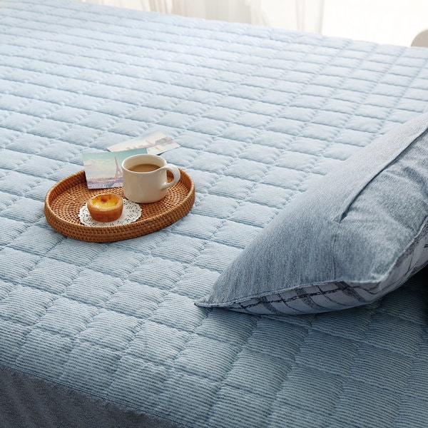 六日寝装モダニティキルティングマットレスカバースーパーシングル(SS)