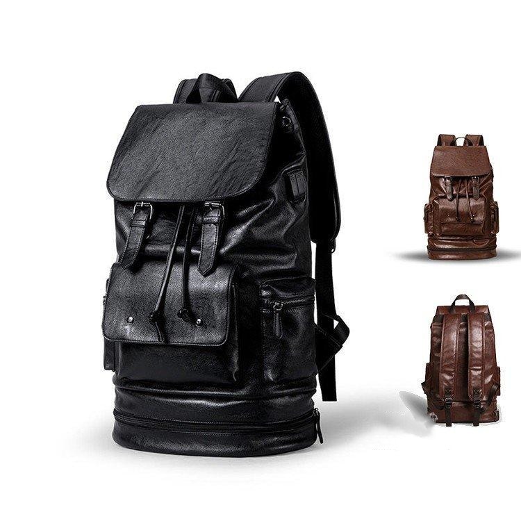 リュック 大容量 リュックサック メンズ バッグ 旅行 USB充電ポート 靴入れ デイパック レザーリュック アウトドア