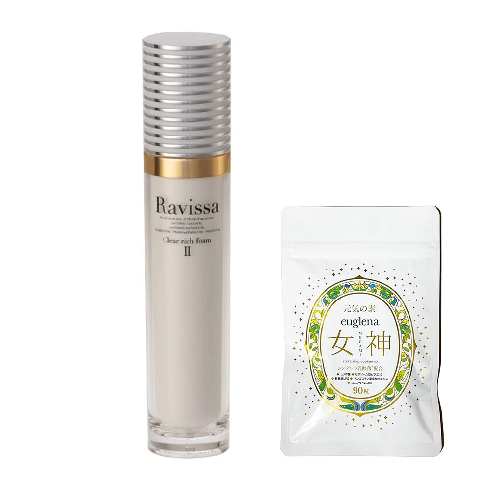 お得セットユーグレナ女神90粒＋クリアリッチフォーム80ｍｌ 正規品