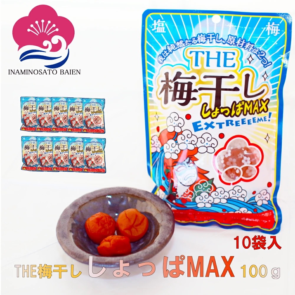 持ち運べる！ 個包装 超塩辛いしょっぱい梅干し THE 梅干ししょっぱMAX 白干 小袋 塩分約20％ 1kg