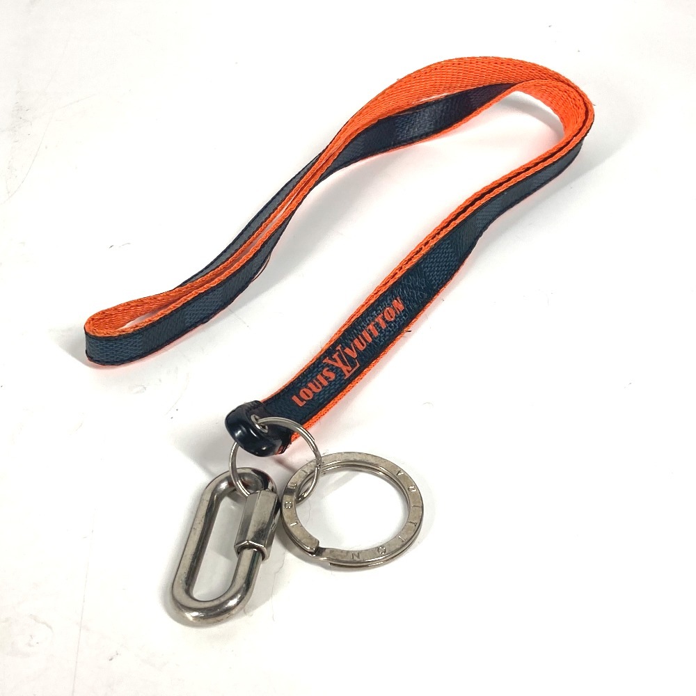 ストラップ M67773 ポルトクレ ランヤード ダミエコバルト ネックストラップ カラビナ付き キャンバス ネイビー