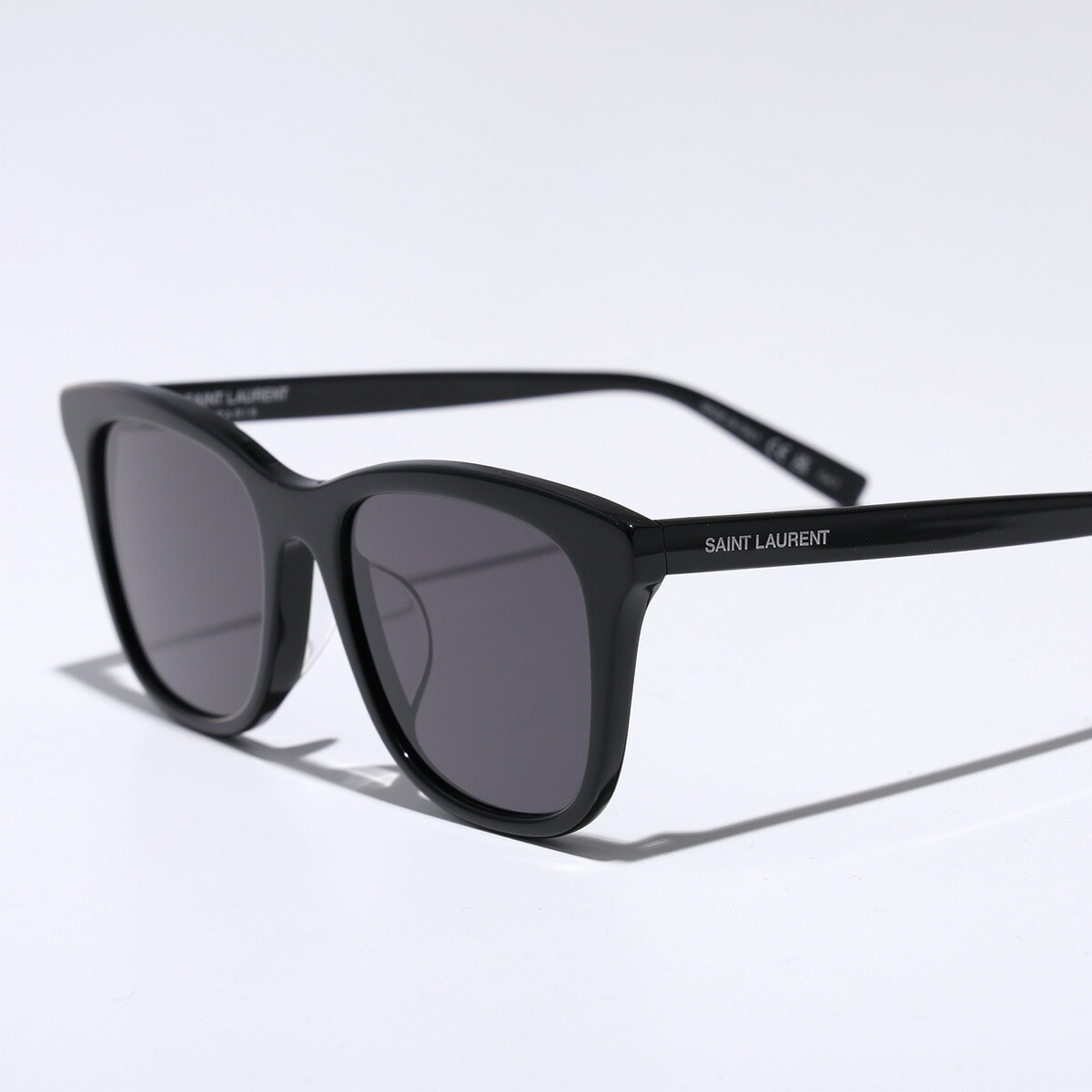 SAINT LAURENT サンローラン サングラス SL 587K メンズ ウェリントン型 スクエア セルフレーム ロゴ アジアンフィット 001/BLACK-BLACK-BLACK