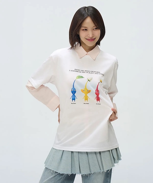 SPAO ピクミンTシャツ Qoo10 スパオ ピクミン Tシャツ・カットソー [3カラ