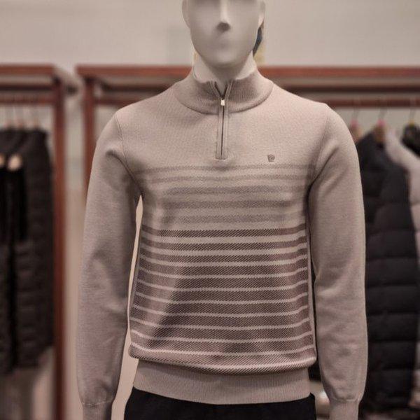 POKR4304 メンズ グラデーション パターン ハーフジップ