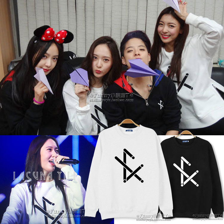 F X コンサート服 Victoria Victoria Victoria Liu Yiyun Zheng Xiuking スウェットシャツルーズラウンドネックベルベット薄手スタイル
