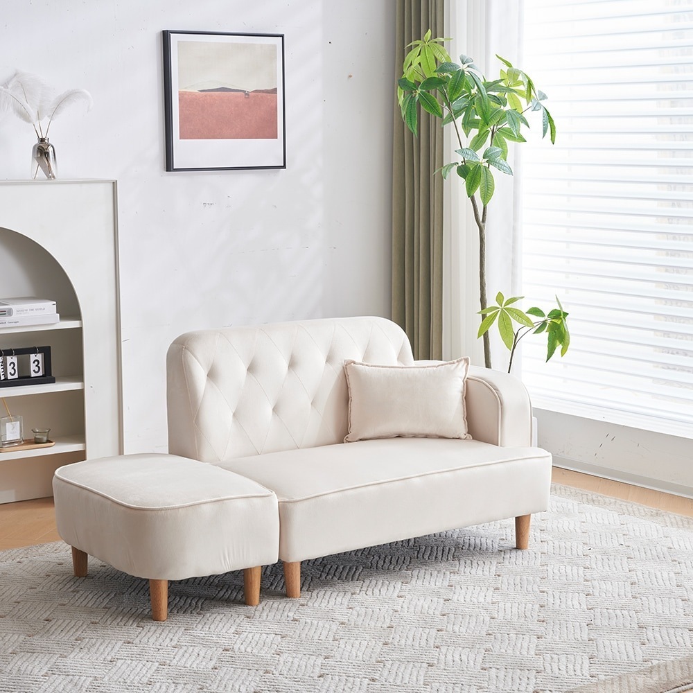 【国内即日発送】ソファー 2.5人掛け カウチソファ リビングソファ 肘付き オットマン l字 おしゃれ かわいい ベルベット調 東京倉庫から発送