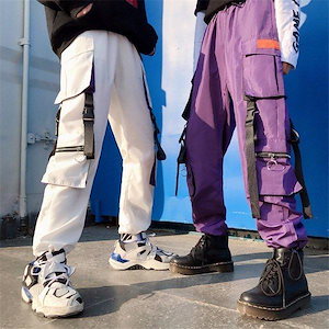 ボトムス カーゴパンツ スポーティ ヒップホップ ダンス 衣装 韓国ファッション ストリート風 個性的 服 原宿系 男女兼用