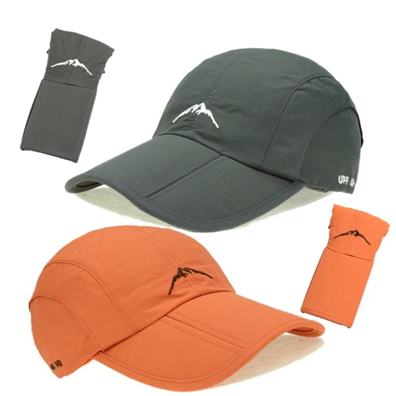 アウトドアスポーツ用の防水野球帽,ユニセックス,速乾性,通気性,折りたたみ式,日焼け止め付き