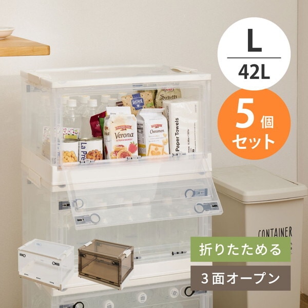 240653182 5個セット 収納ボックス PS100 L(42L) クリア メーカー直送
