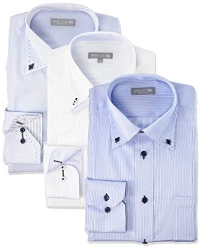 形態安定 ワイシャツ 長袖3枚セット 豊富なサイズでピッタリがみつかる デザイン ビジカジ おしゃれ カッターシャツ SHIRT-Z3SET メンズ 05 爽やかな印象を与える 首回り41CM裄丈84