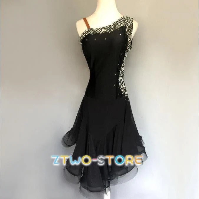 ラテンダンス発表会用ドレス ラテンドレス ワルツ ラテン系 豪華 ダンスドレス ワルツ専用演出用 ラテンワンピース 社交ダンスドレス 衣装 開場ドレス