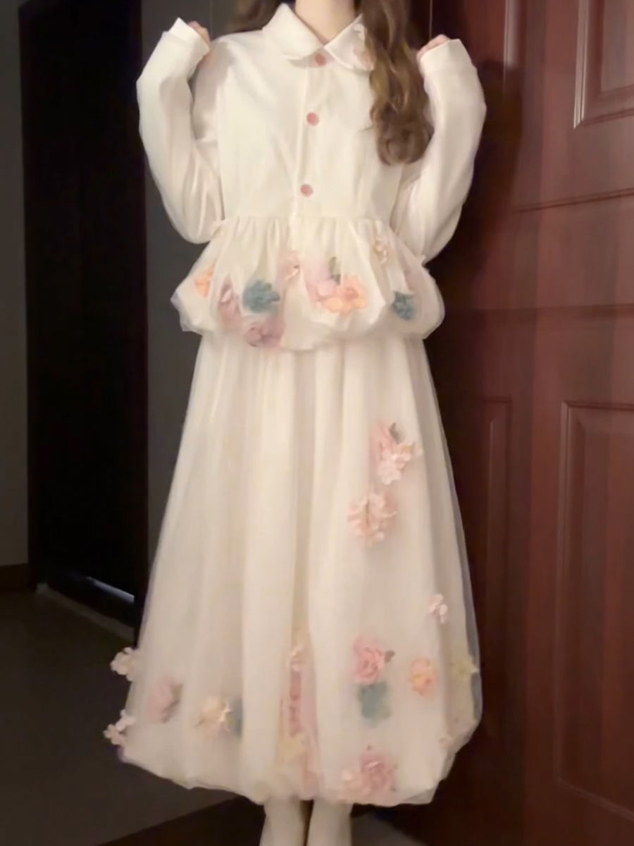 2023年女性用秋スーツデザインと気質を合わせたスーツジャケット+ハイウエストスリムフラワースカート