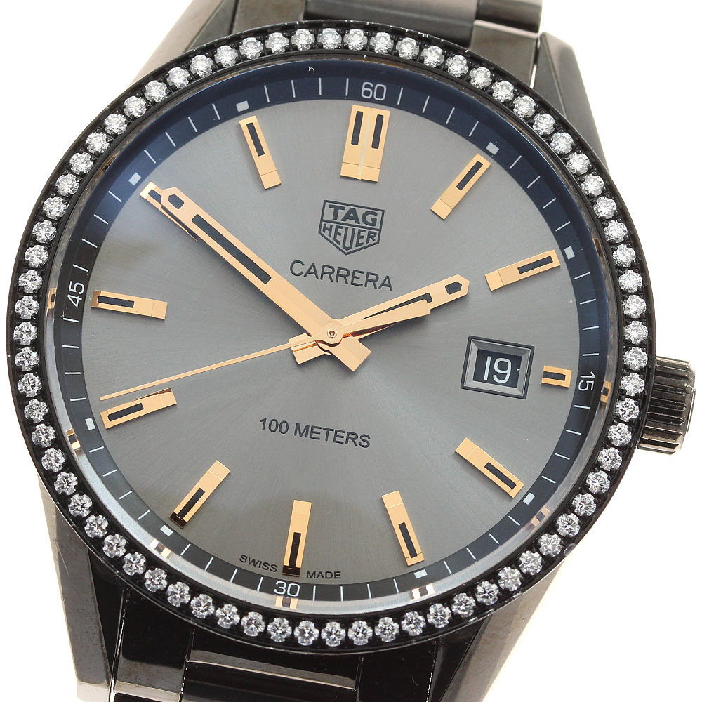 タグホイヤー TAG HEUER WAR1115 カレラ ダイヤベゼル デイト クォーツ レディース 良品 保証書付き_947316【中古】