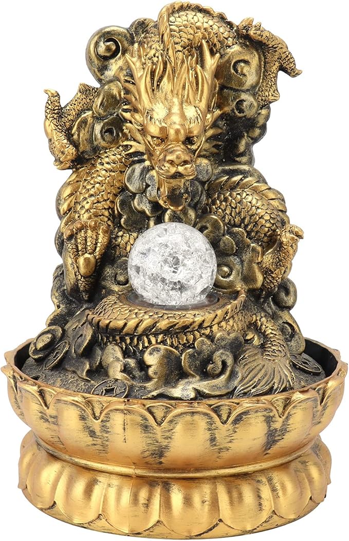 デスクトップウォータースプレーホームデコレーション樹脂ドラゴンLEDデスクトップウォータースプレーLEDデスクトップウォータースプレーリビングルームオフィスベッドルーム（英国国旗スタイル）