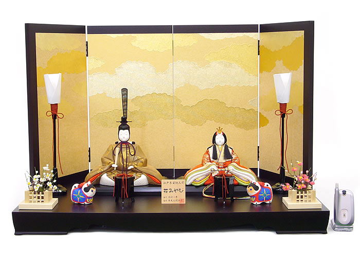 雛人形 ひな人形 お雛様 おひなさま かわいい 手作り 2025年 新作 秀光 限定品 送料無料 コンパクト ミニ 初節句 ひな祭り 木目込 一秀 二人 ２人 親王 平飾り 男雛 女雛 狛犬 こま犬