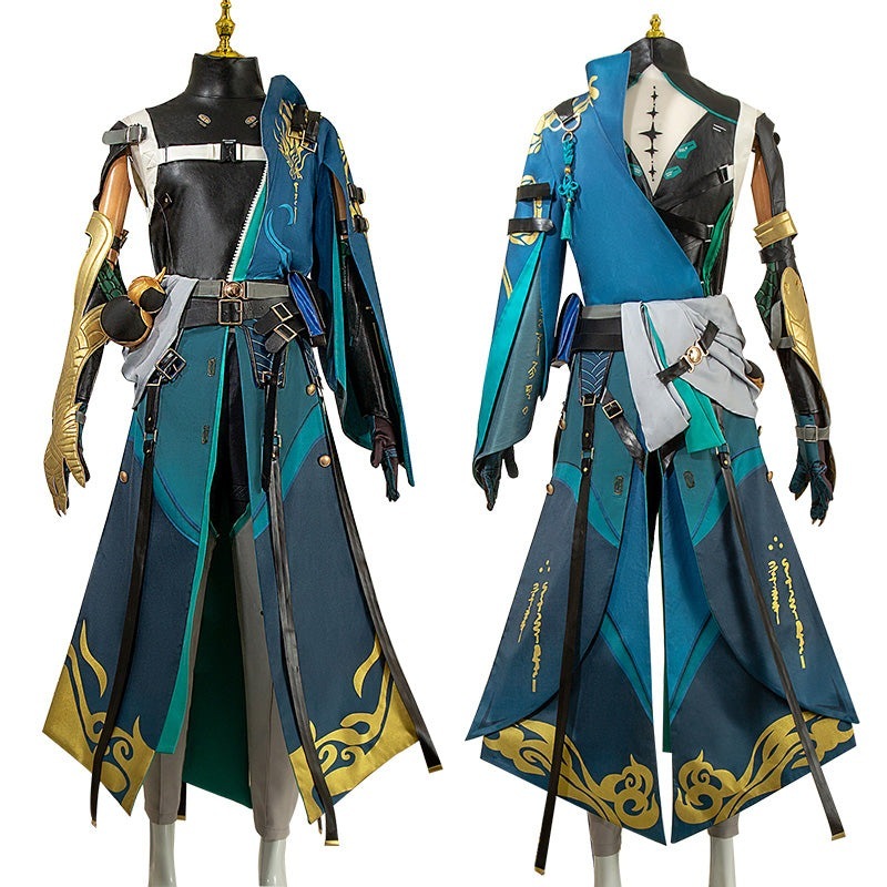 男性と女性のためのJiyanコスプレ衣装,ウィッグゲーム,男性のユニフォーム,メインキャラクター,レゾネーター,ハロウィーンパーティー