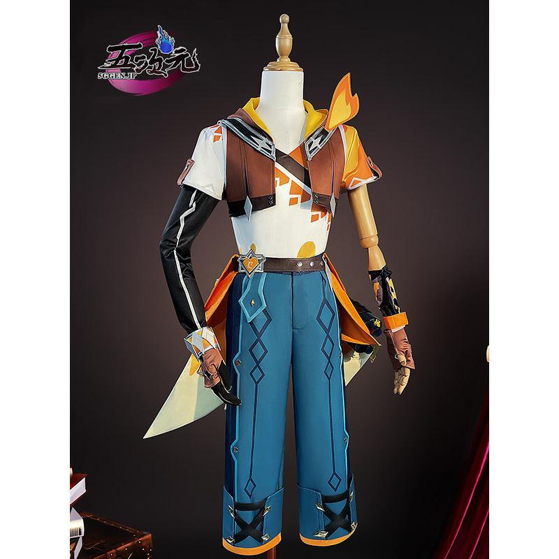 五次元　原神　コスプレ　ベネット　燃えろ！らくがき大冒険　新スキン　衣装　ウィッグ　靴　追加可能