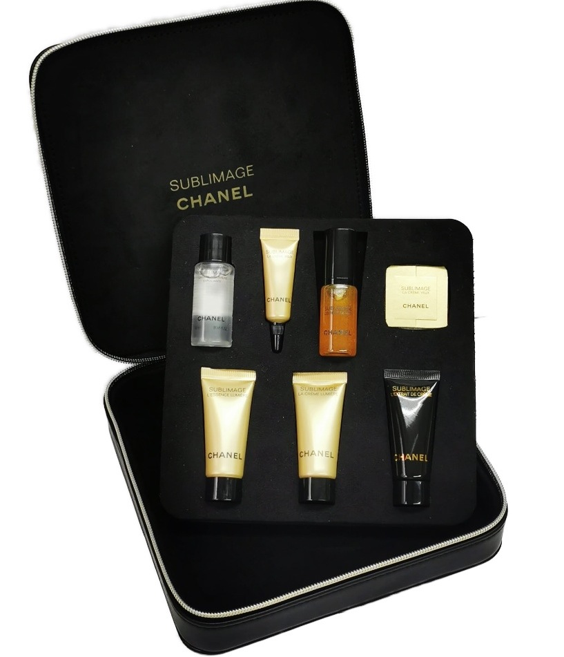 CHANEL SUBLIMAGE PREMIUM SAMPLE SET シャネル サブリマージュ プレミアム サンプル セット サブリマージュ サンプル 18点 ロゴ入専用レザー調ケース