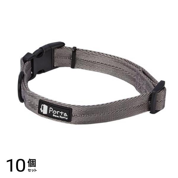 ペティオ Porta ポルタ カラー M 中型犬用首輪 シルバーグレー 1本入 (W57608) 10個セット