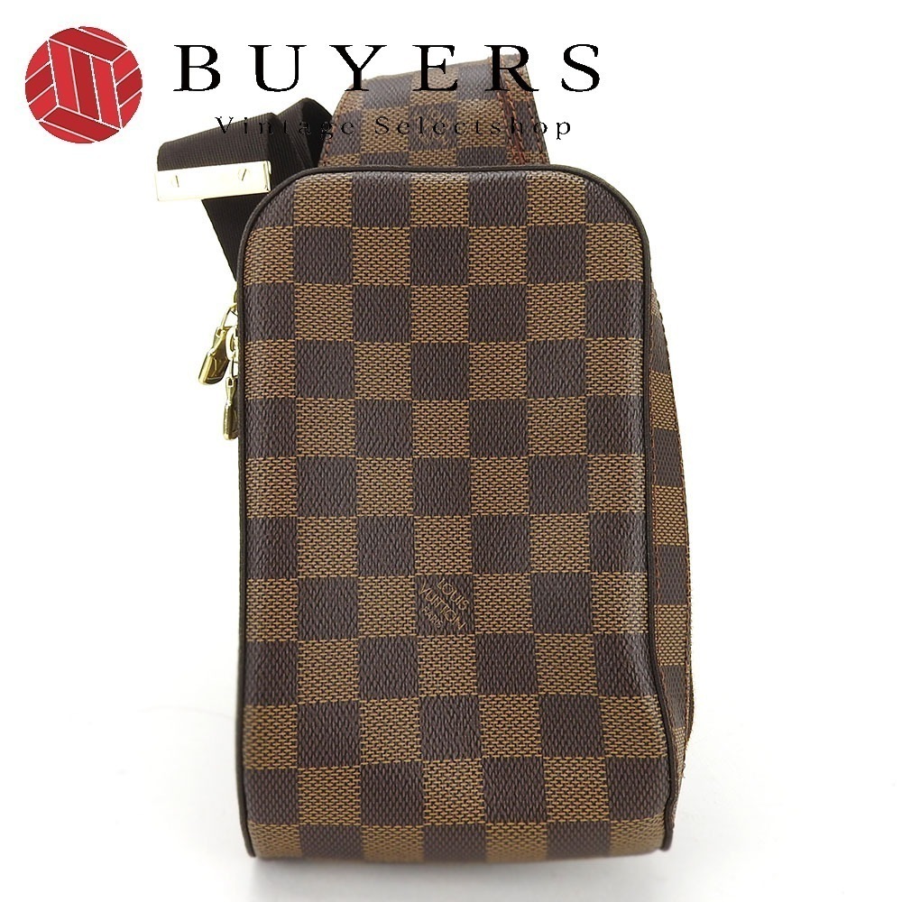 中古 ボディバッグ ジェロニモス N51994 ダミエキャンバス コーティングキャンバス エベヌ ブラウン ゴールド金具 レディース メンズ