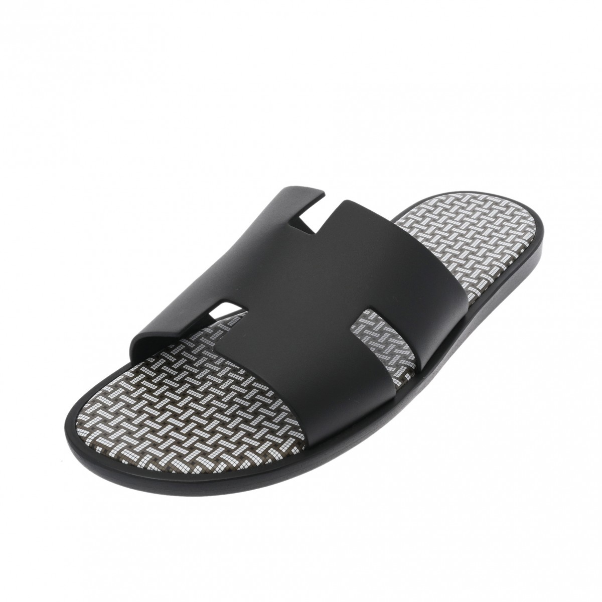 イズミール サイズ43 ブラック メンズ カーフ サンダル 新品 銀蔵