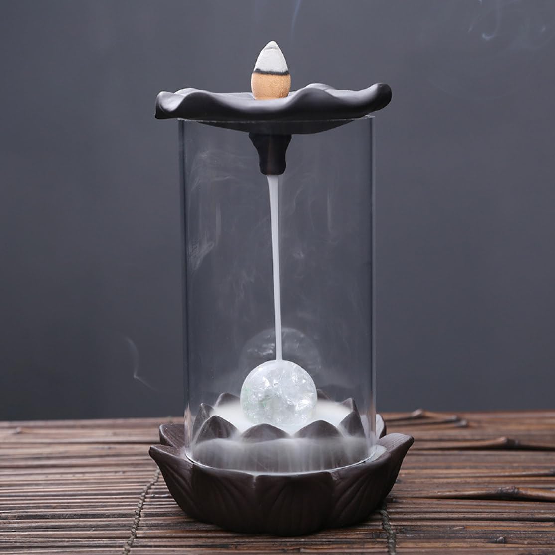 逆流香炉 仏壇用香炉 陶器製 F セラミック 逆流香炉 渦巻き 癒し香炉 お香立て 倒流香 ハンドメイド 仏壇用皿 香道 アクリル素材 龍亀 せんこうたて タイプ4 流川香 置物 手作り 茶道用品 自