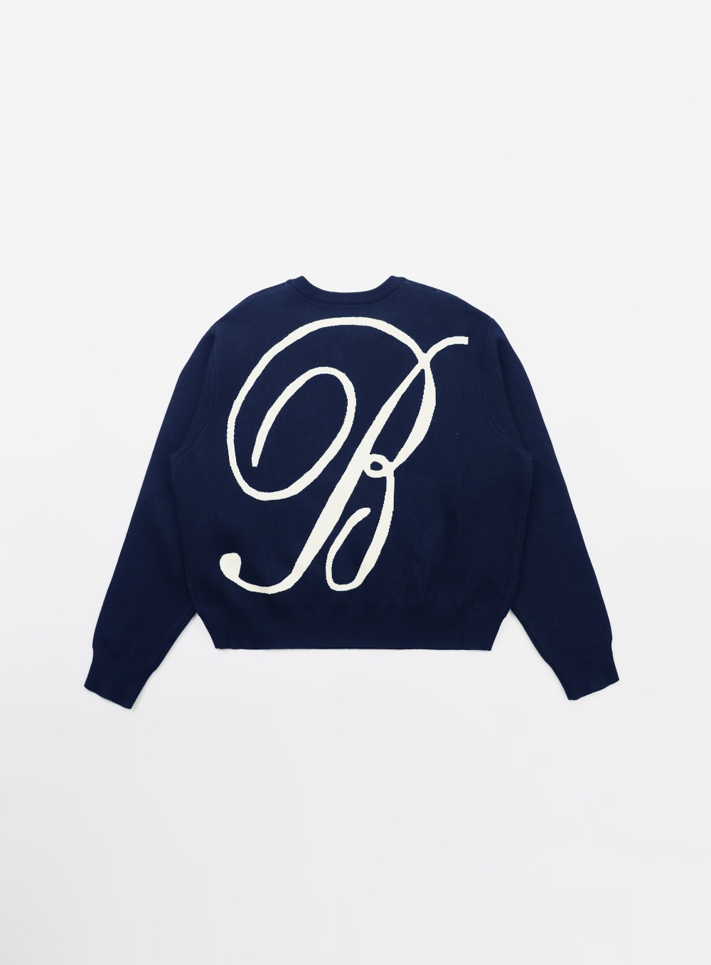 【BADBLOOD】[UNISEX] CLASSIC BIG LOGO CREWNECK SWEATER : NAVY