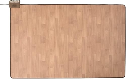 [山善] ホットカーペット フローリング調 電気カーペット 1.5畳 (126cm×180cm) 防水加工 暖房面切替 温度調節5段階 ダニ退治機能 6時間オートオフタイマー ライトブラウン YZC