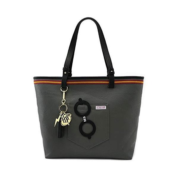 Loungefly Harry Potter Gryffindor Faux Leather Tote Standard ， Dark Gray，maroon ， one size 並行輸入品