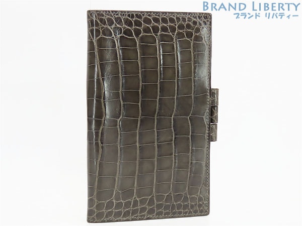 激レア美品エルメスアジェンダヴィジョンアリゲーターマット手帳カバークロコダイルグラファイトグレーQ 82,225円