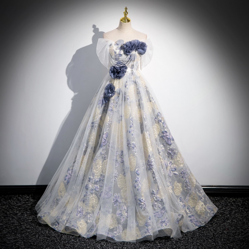 イブニングドレス重工業ホストソロフォレストスタイルガーゼスカートボーカルアートテストドレス