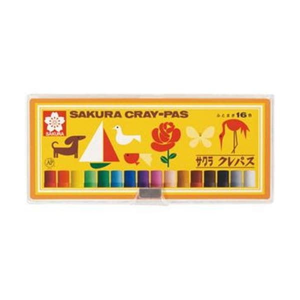 （まとめ）サクラクレパス クレパス 太巻ソフトケース入 16色セット LP16S 1パック(×20セット)