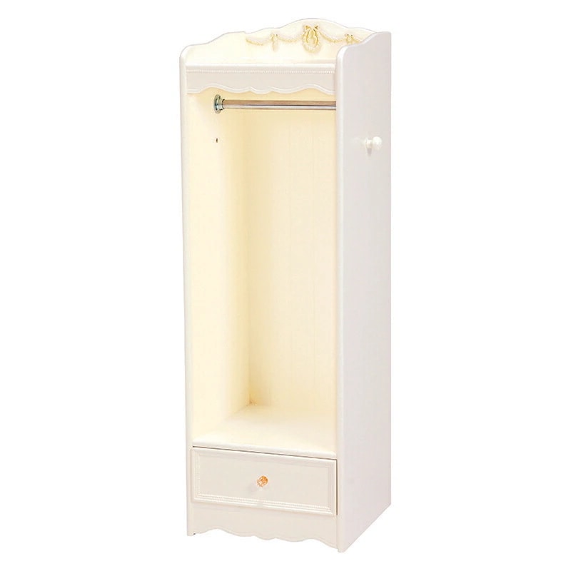 ハンガーラック（ホワイト）　RKK-1859WHキュートなリボンレリーフとクリスタルの取っ手が可愛いハンガーラック