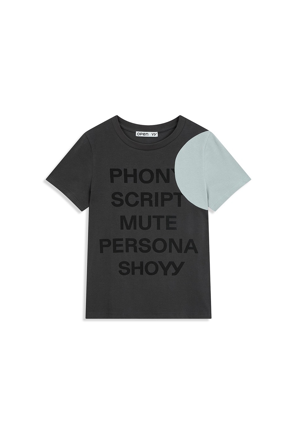 【OPEN Yy】 26SS YY DOT TYPO TEE : CHARCOAL