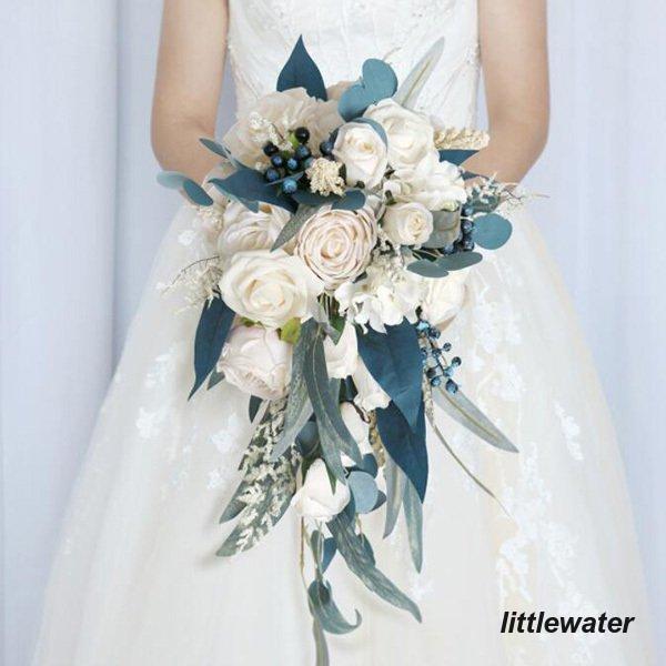 ウエディングブーケ 結婚式 ローズ 造花 ウェディング用 アレンジメント 花嫁 披露宴 安い 手作り キット ブライダルブーケ ジュエリー