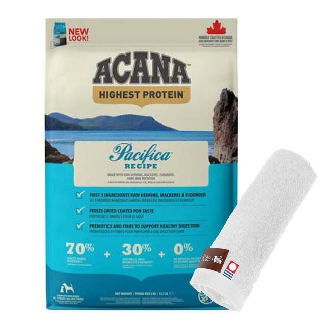 【正規品】アカナ パシフィカドッグレシピ 6kg 【犬想いオリジナル今治ハンドタオルプレゼント】【タオルカラー ホワイト】